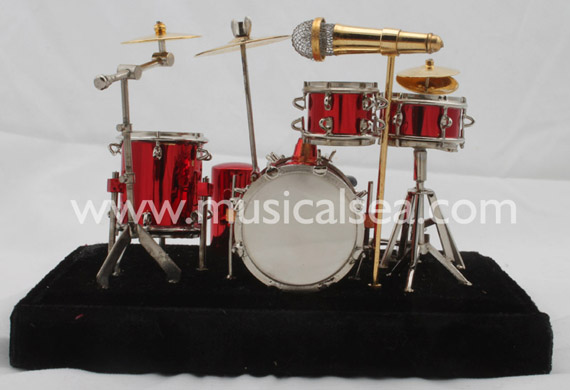 Miniature musical instrument 5pcs Red drums per set